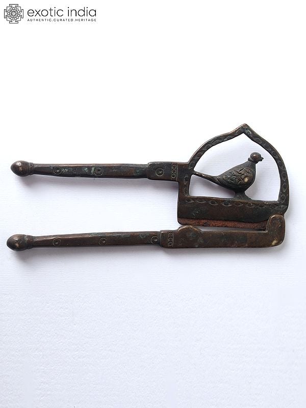 exotic india 5" Pigeon Design Bronze Betel Nut Cracker/Sarota 