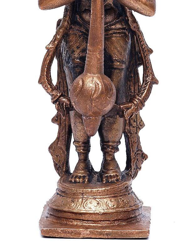 Exotic India 5" Small Standing Lord Hanuman | Copper Statue 