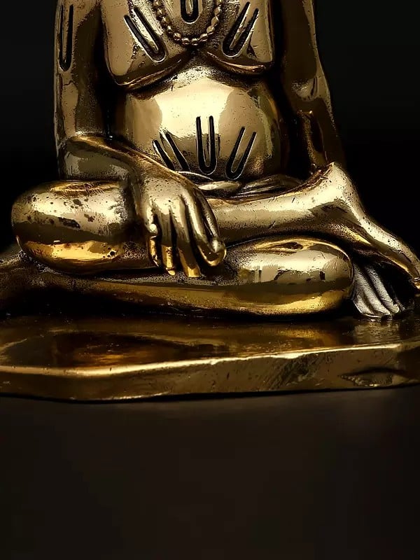 Exotic India 5" Small Superfine Shri Swami Samarth Maharaj (Swami Of Akkalkot) | Brass Statue 