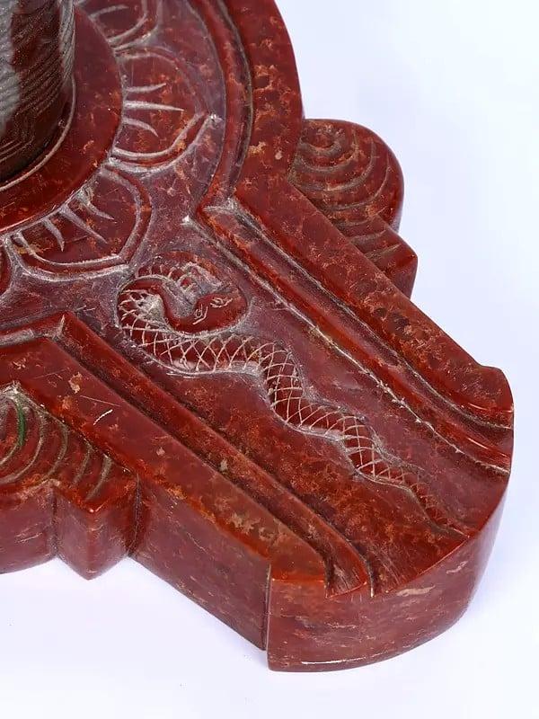 Exotic India 5" Yantra Carved On The Top Of The Shiva Linga 
