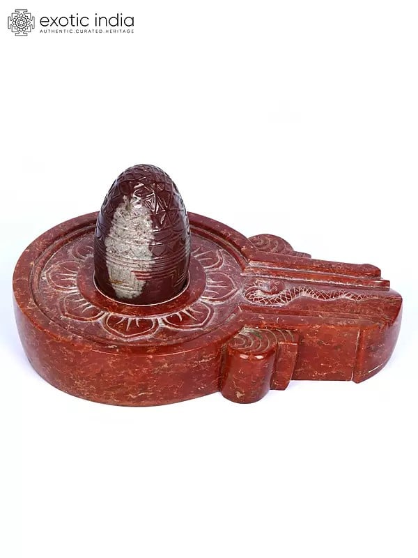 Exotic India 5" Yantra Carved On The Top Of The Shiva Linga 