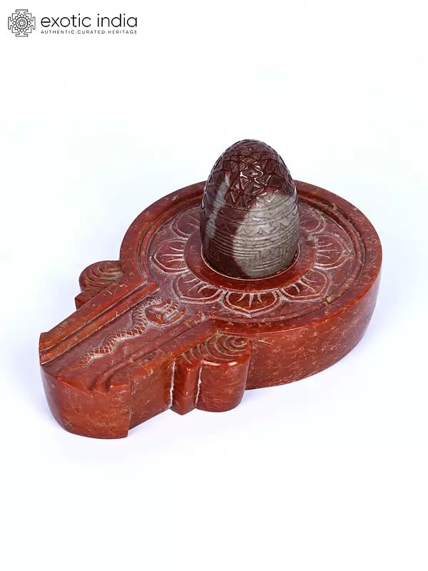 Exotic India 5" Yantra Carved On The Top Of The Shiva Linga 
