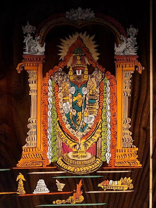 Exotic India 51" Beautiful Wood Temple For Home With Drawer | Handmade Rosewood Home Decor Item