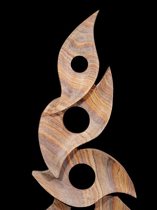 Exotic India 53" Eyes - Modern Art Sculpture In Rainbow Sandstone 