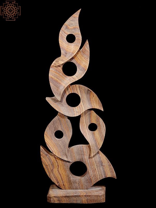 exotic india 53" Eyes - Modern Art Sculpture in Rainbow Sandstone