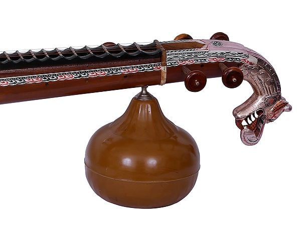 Exotic India 53" Jackfruit Wood Devi Saraswati Veena | Musical Instrument 