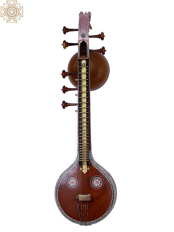 Exotic India 53" Jackfruit Wood Devi Saraswati Veena | Musical Instrument 