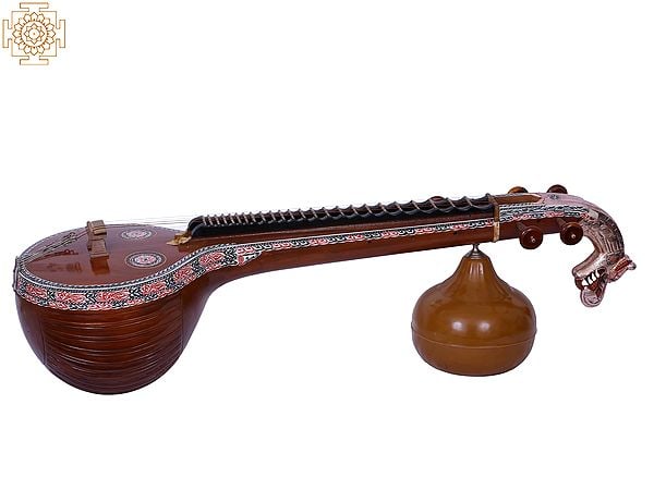 exotic india 53" Jackfruit Wood Devi Saraswati Veena | Musical Instrument 