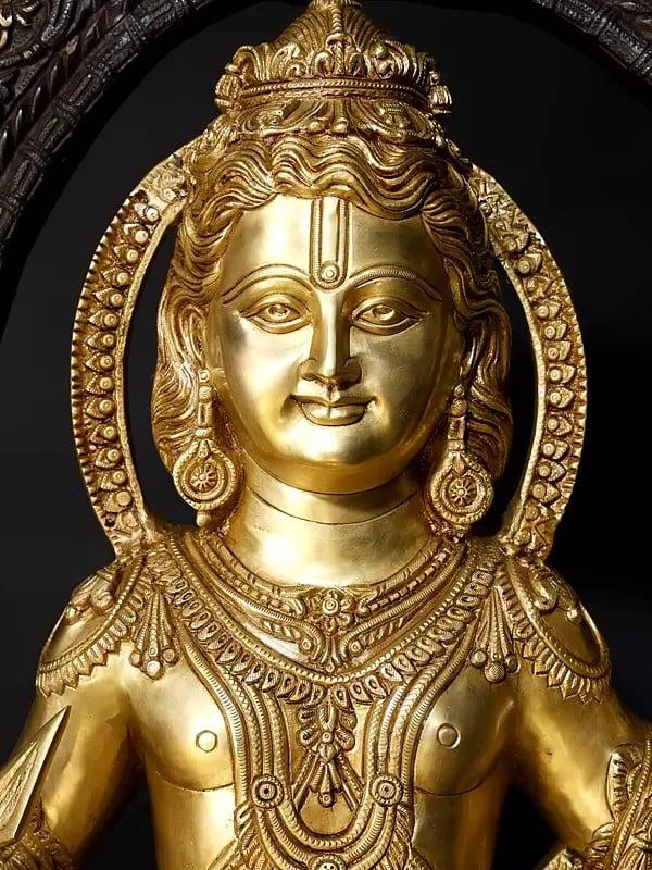 Exotic India 53" Large Size Ram Lalla Statue In Brass | Made In India 