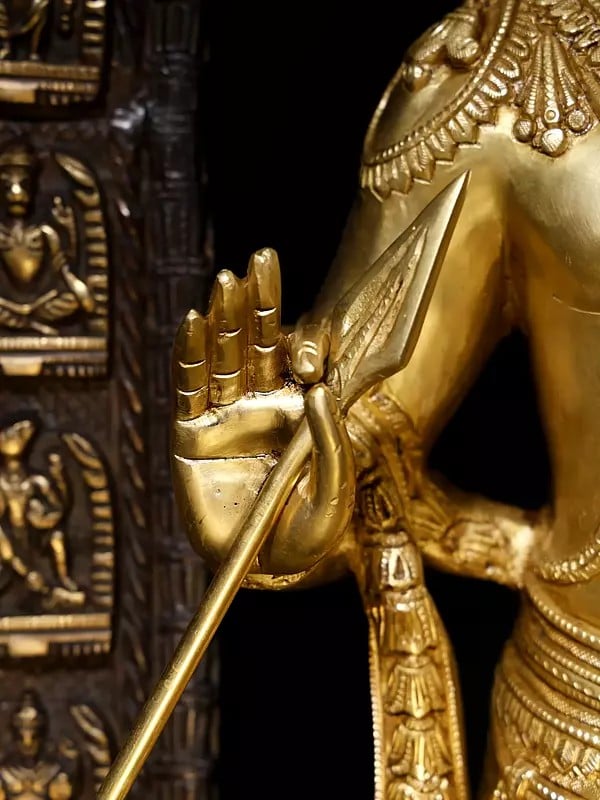 Exotic India 53" Large Size Ram Lalla Statue In Brass | Made In India 