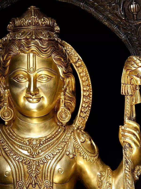 Exotic India 53" Large Size Ram Lalla Statue In Brass | Made In India 