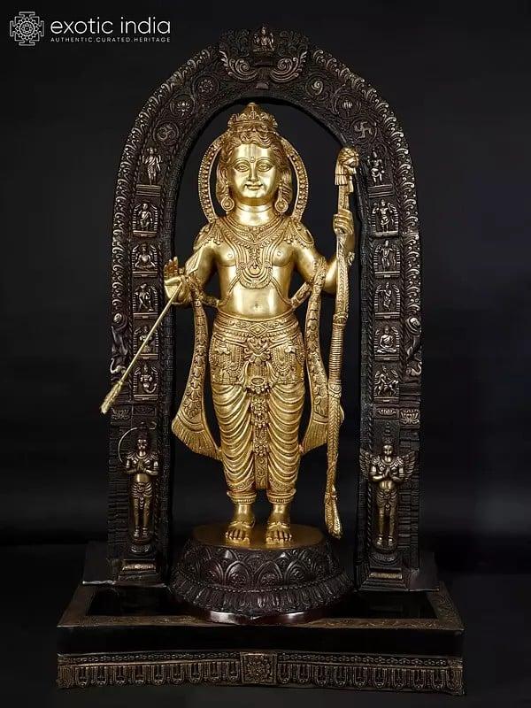 exotic india 53" Large Size Ram Lalla Statue in Brass | Made In India 