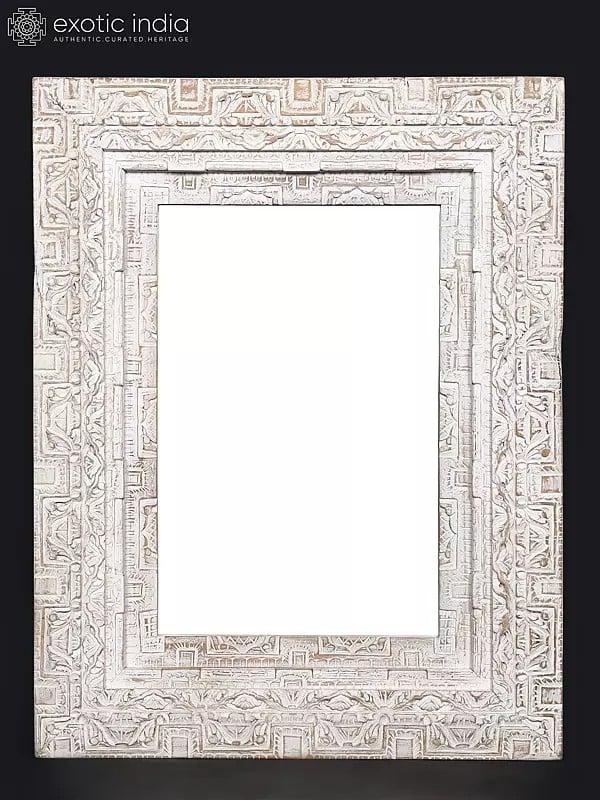 exotic india 53" Large Wood Framed Rectangular Mirror | Wall Hanging | Home Decor 