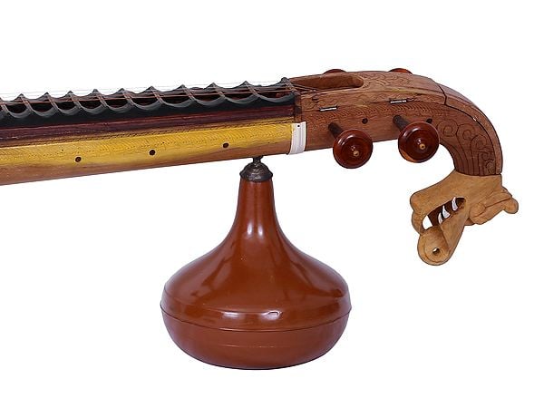 Exotic India 53" Saraswati Veena With Carving | Musical Instrument