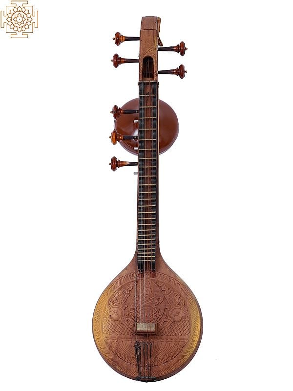 Exotic India 53" Saraswati Veena With Carving | Musical Instrument