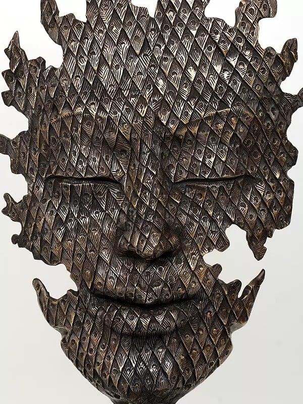 Exotic India 56" Large Modern Buddha Head | Brass Sculpture 