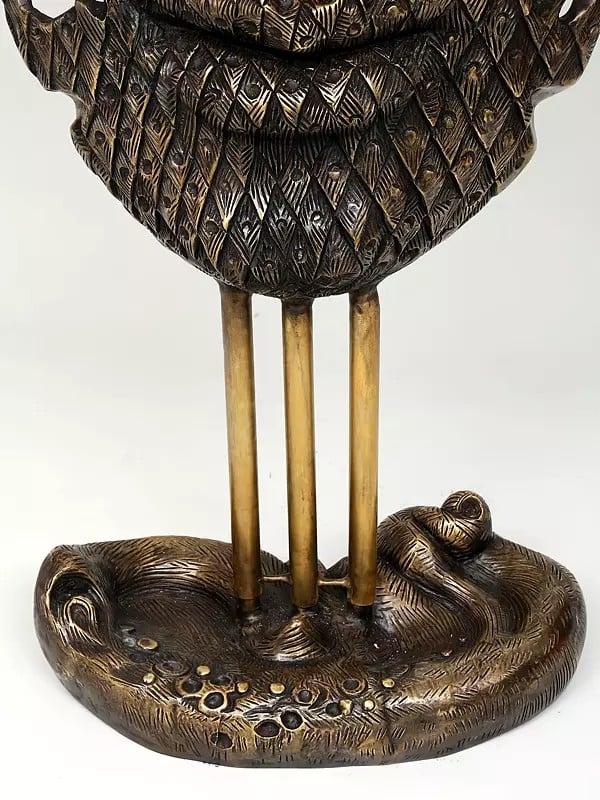 Exotic India 56" Large Modern Buddha Head | Brass Sculpture 