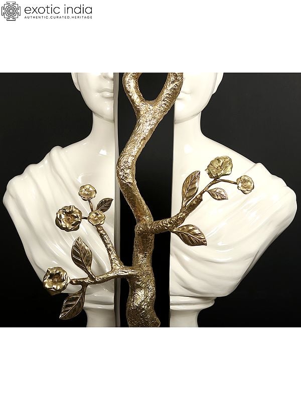 Exotic India 56" The Natural Life Of Man | Modern Art Sculpture | Brass And Resin