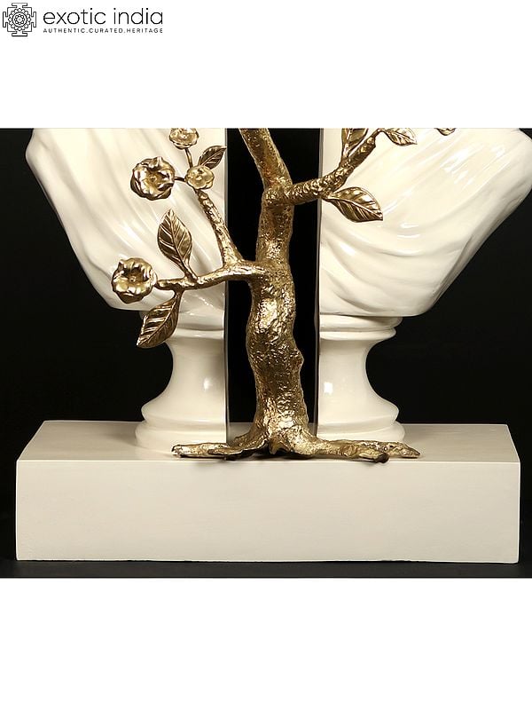 Exotic India 56" The Natural Life Of Man | Modern Art Sculpture | Brass And Resin