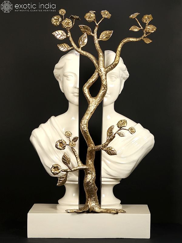 exotic india 56" The Natural Life of Man | Modern Art Sculpture | Brass and Resin 