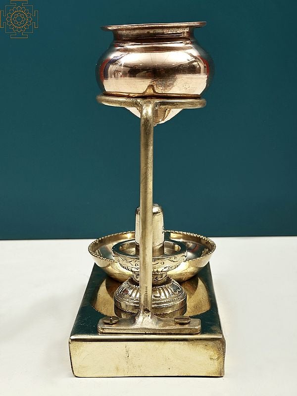 Exotic India 6.5" Complete Set For Siva Lingam Abhishek | Handmade Brass Idols 