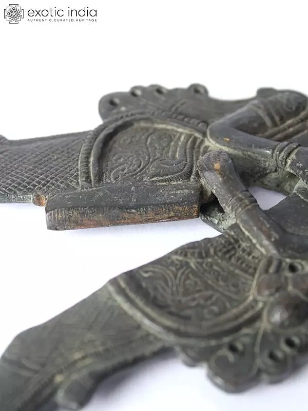 Exotic India 6" Amorous Couple Nut Cracker In Bronze 