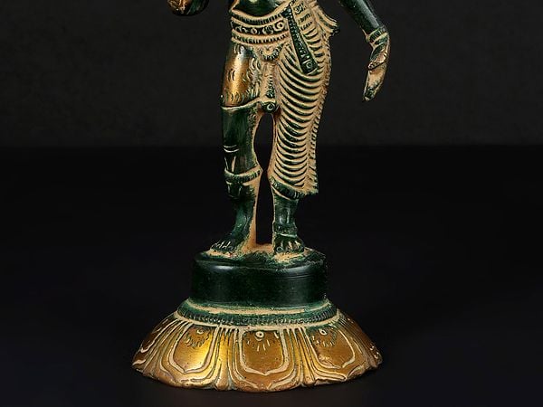 Exotic India 6" Brass Ardhanarishvara Sculpture (Shiva Shakti) | Handmade | Made In India 