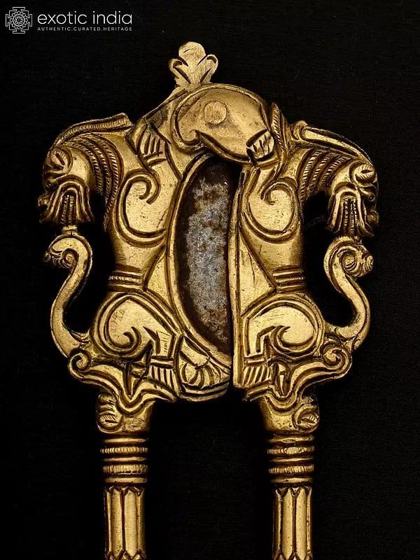 Exotic India 6" Dragon Design Brass Nut Cracker/Betel Cutter