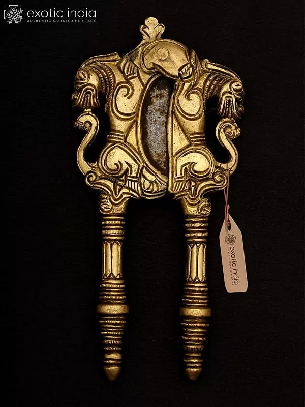exotic india 6" Dragon Design Brass Nut Cracker/Betel Cutter