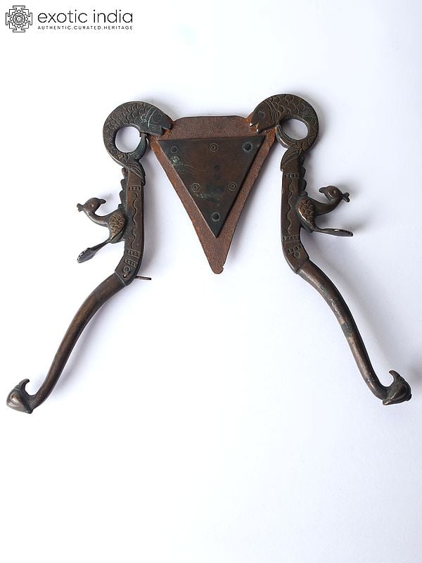 Exotic India 6" Fish And Peacocks Design Vintage Nut Cracker/Betel Cutter