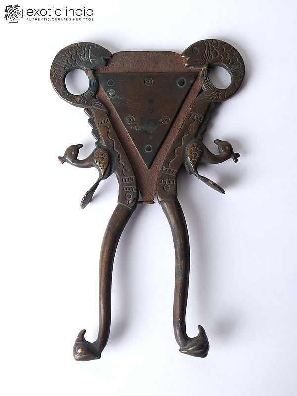 exotic india 6" Fish and Peacocks Design Vintage Nut Cracker/Betel Cutter 