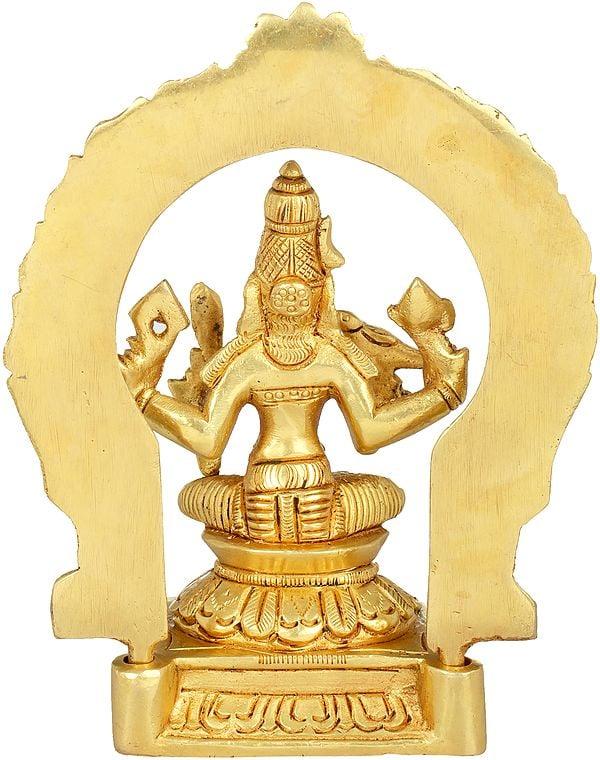 Exotic India 6" Goddess Rajarajeshwari Statue (Tripura Sundari) In Brass | Handmade | Made In India 