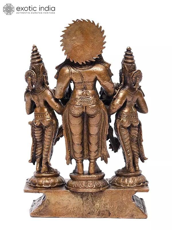 Exotic India 6" Lord Ganesha Marrying With Riddhi Siddhi | Copper Statue 