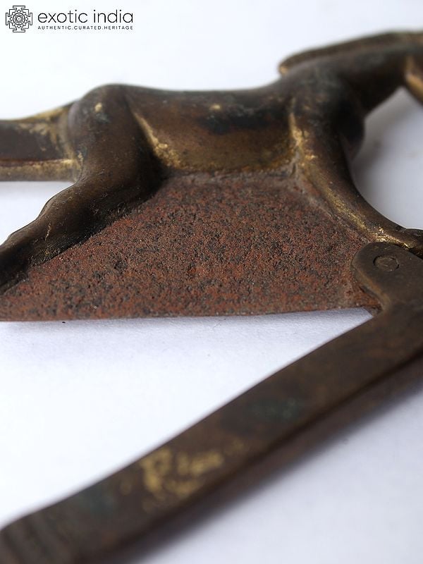 Exotic India 6" Running Horse Betel Nut Cracker In Bronze 