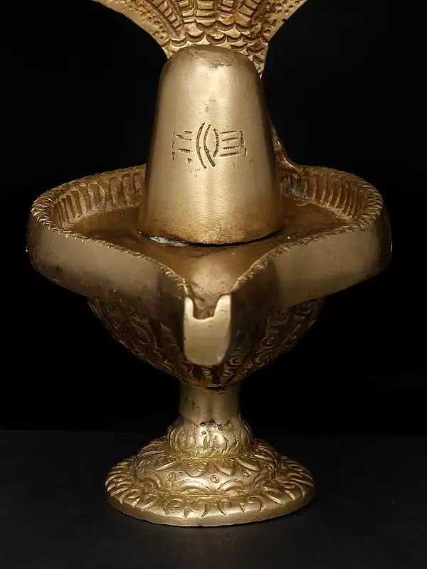 Exotic India 6" Shiva Linga Statue In Brass | Handmade | Made In India 