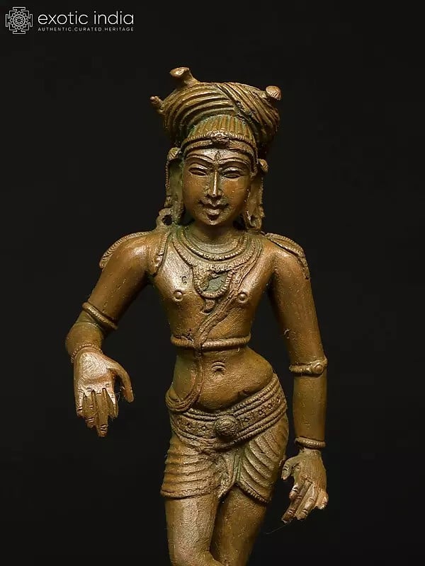 Exotic India 6" Small Rishaba Devar Set | Madhuchista Vidhana (Lost-Wax) | Panchaloha Bronze From Swamimalai 