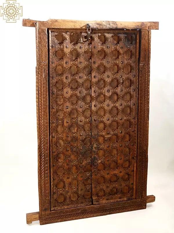 Exotic India 61" Vintage Wooden Traditional Door | Handmade 