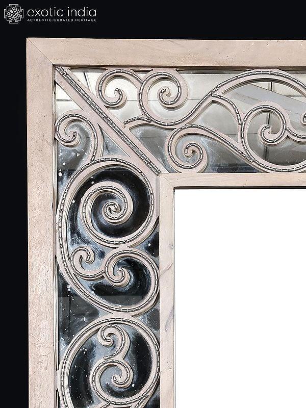 Exotic India 63" Large Designer Rectangular Mirror | Home Decor 