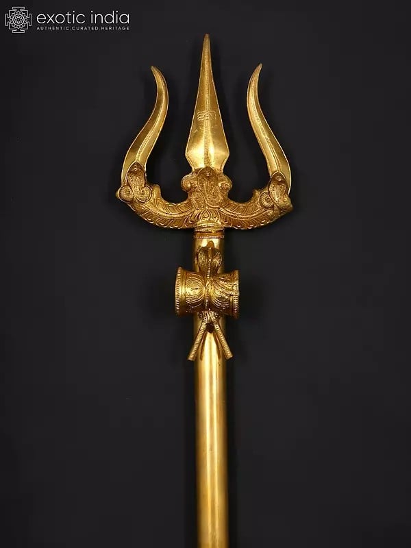 Exotic India 63" Large Size Lord Shiva's Trishul (Trident) | Made In India | Handmade 