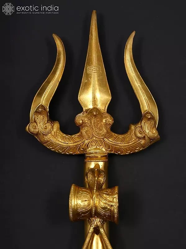 Exotic India 63" Large Size Lord Shiva's Trishul (Trident) | Made In India | Handmade 
