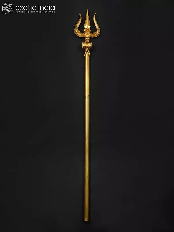 exotic india 63" Large Size Lord Shiva's Trishul (Trident) | Made In India | Handmade 