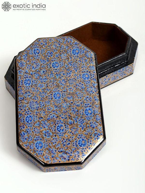 Exotic India 7" Designer Hand-Painted Papier Mache Box | From Kashmir 