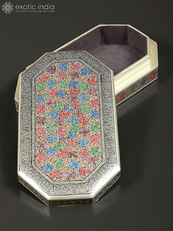 Exotic India 7" Designer Hand-Painted Wood Box | From Kashmir