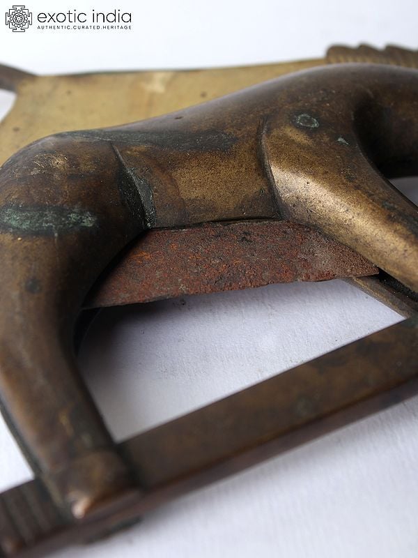 Exotic India 7" Horse Design Walnut Cracker In Bronze And Iron
