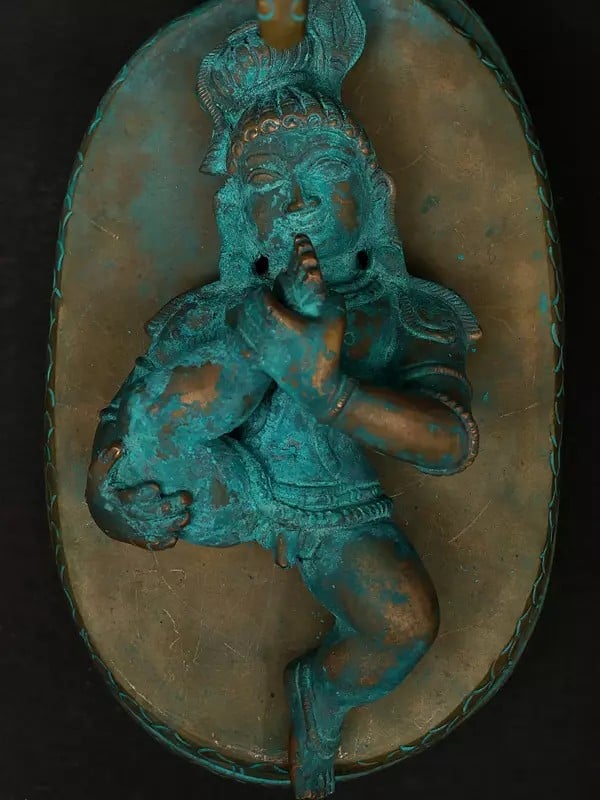 Exotic India 7" Innocence And Divinity - Bala Krishna Protected By Sheshnag | Madhuchista Vidhana (Lost-Wax) | Panchaloha Bronze From Swamimalai 
