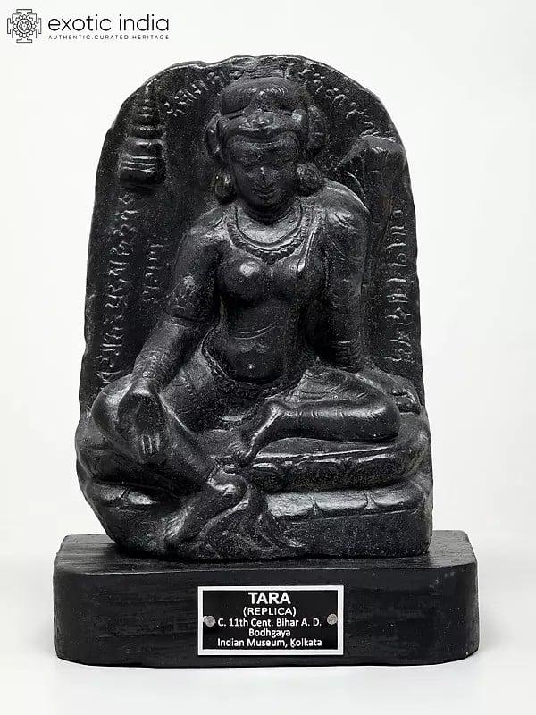 exotic india 7" Tibetan Buddhist Goddess Tara | Replica Statue of Indian Museum Kolkata 