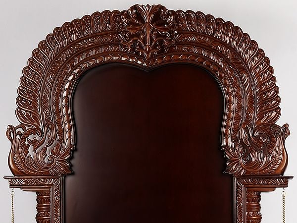 Exotic India 71'' Super Large Thiruvachi Wooden Frame For Hindu Idols | Made In India | Wood And Marble
