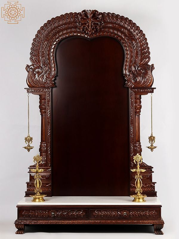 exotic india 71'' Super Large Thiruvachi Wooden Frame For Hindu Idols | Made In India | Wood and Marble 