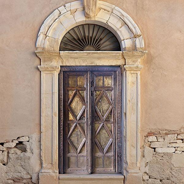 Exotic India 75" Large Wood Handmade Door From Rajasthan | Antique Door 