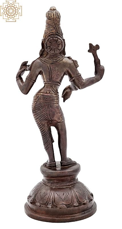 Exotic India 8" Ardhanarishvara Brass Statue | Handmade | Made In India 